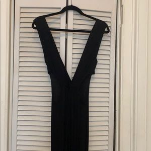 Black cotton cut out maxi dress